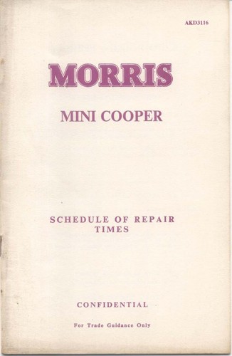 Morris mini cooper schedule - morris,